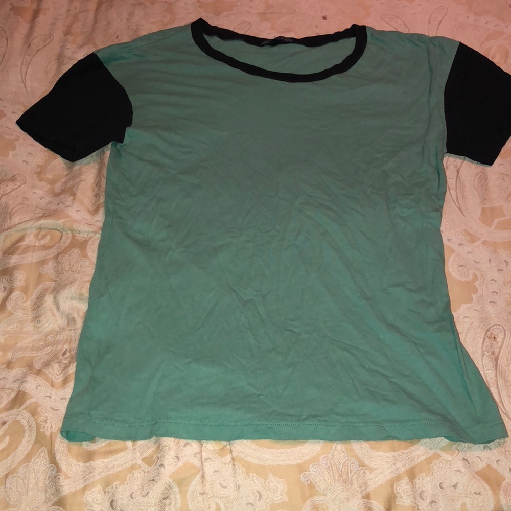 Slightly oversized green and black shirt
